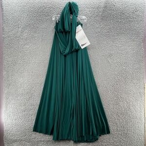 Twobirds Dress Size A 0-12 Green Convertible Wrap Maxi Multiway Strap Bridesmaid